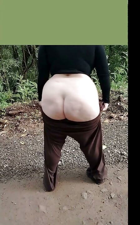 Stepmom in transparent t-shirt showing off in public.