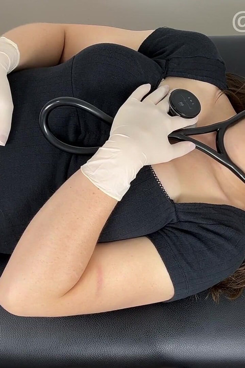 Eko Core Heart Auscultation in Cute Top and Shorts