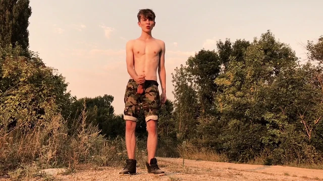 Teenage jerking off with 9 inches Hot Big cock