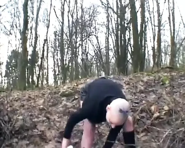 Goth German Slut Playing with Her Pierced Pussy
