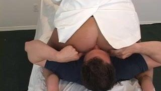 Bad-mouthed patient smothered by doctor's ass cheeks