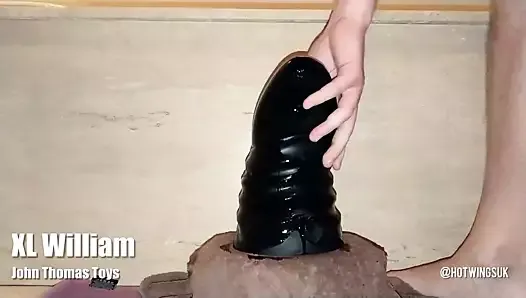 Using huge anal toys to completely destroy my gaping asshole