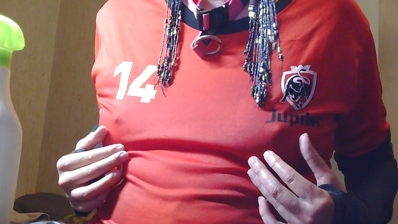 sissy sarah wet football t-shirt