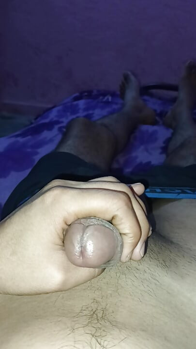Boy playing with his hard cock