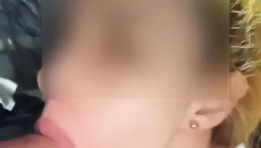 Hotblondygirl awesome blowjob face fucked deepthroat cum in mouth and swallow