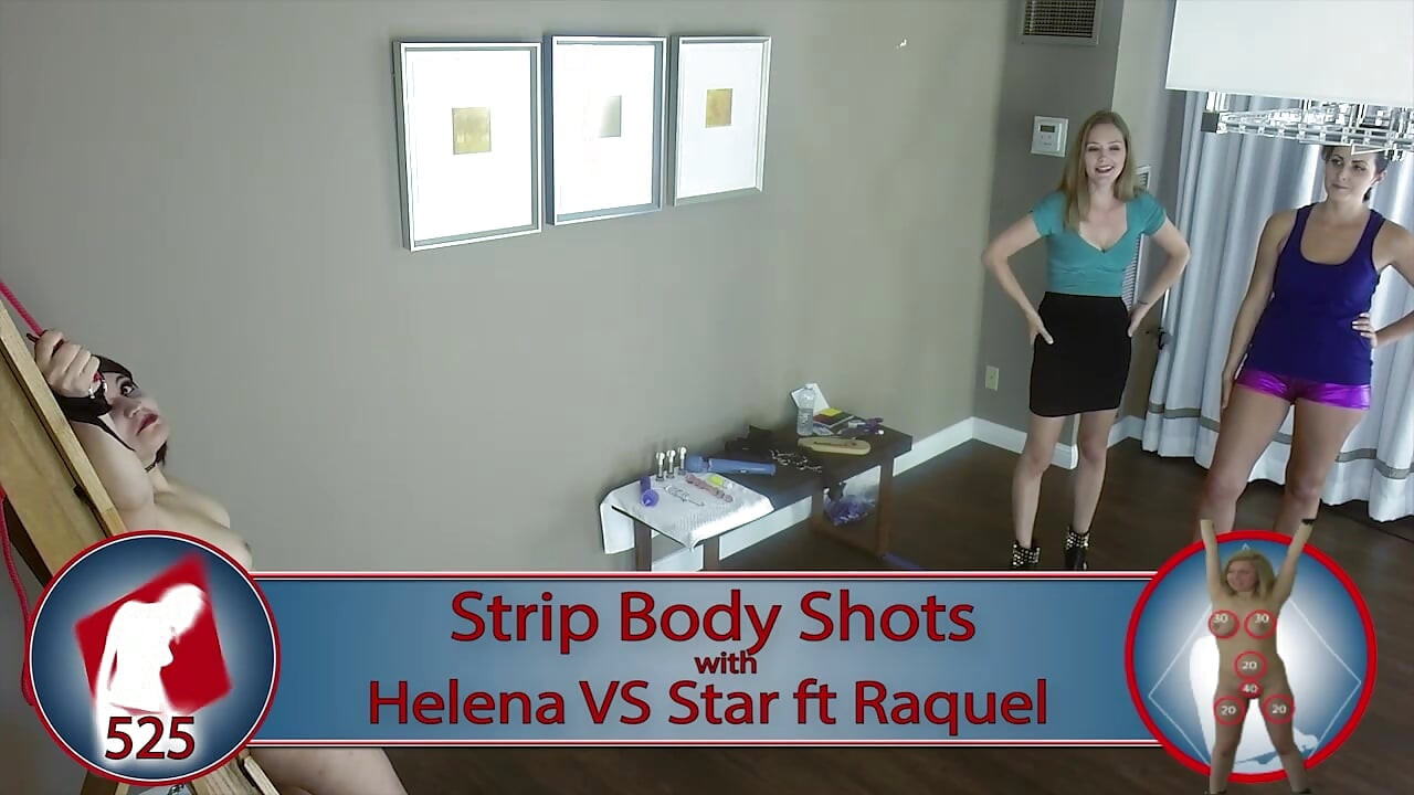 The second strip body shot lands squarely on her pussy