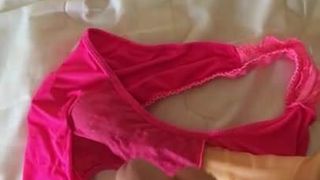 Cumming on borrowed panties!