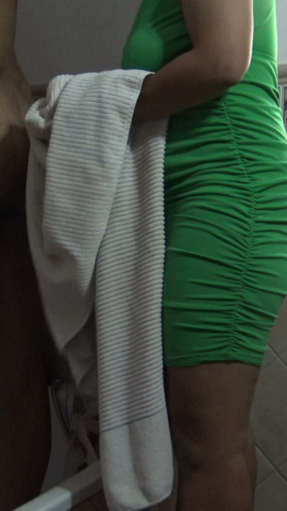 perverted stepmother watching her stepson wash his asshole in front of her | Clip 1