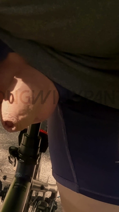 Riding a bike with my cock flashing | Clip 1