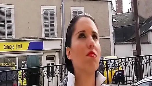 France Babe Eating Cum in Sex Store