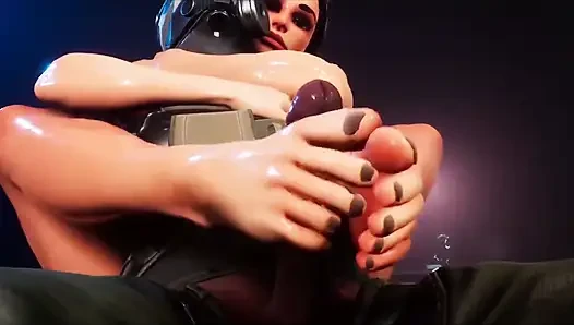 Wild Life Soldier Getting a Femdom Footjob