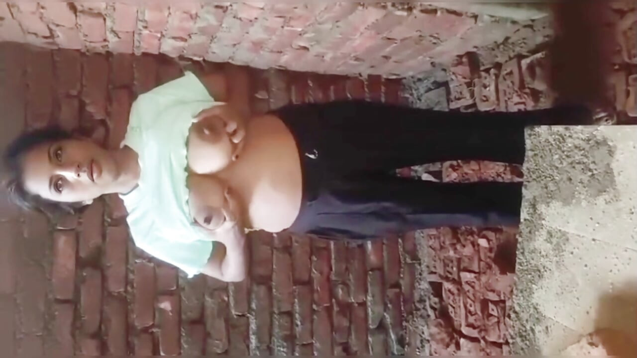 Season 305. Desi Young bhabhi pressing her big boobs