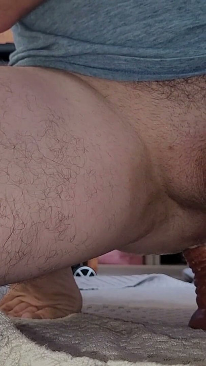 Deep dildo deeper moans. Sissy loves big toys in ass | Clip 1