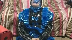 PVC Latex Sissy maid does short breathplay and vibrater