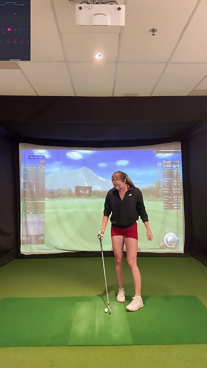 Trying to Golf in a Simulator with My Lush in! Trying Not to Cum While I Swing!