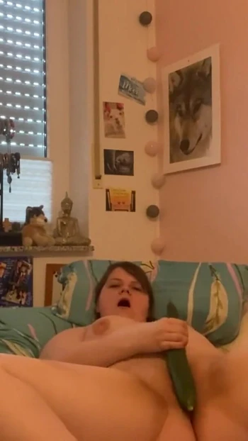 Key moment from "Carrot, zucchini, cucumber - what fits in my little cunt?"