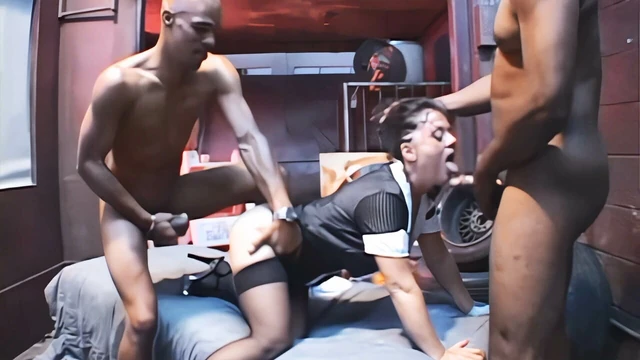 Hot Brunette Mature MILF gets fucked Anal and Hard by Two Big Black Cock BBC Guys for Double Penetration Outdoors