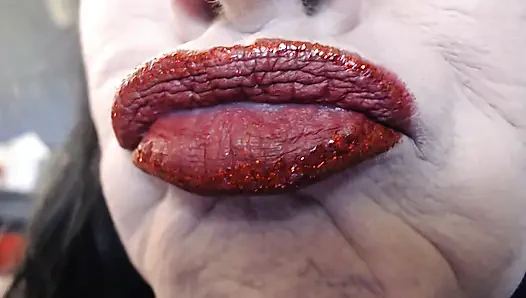 Lippenstift anwendung, lange entenlippen