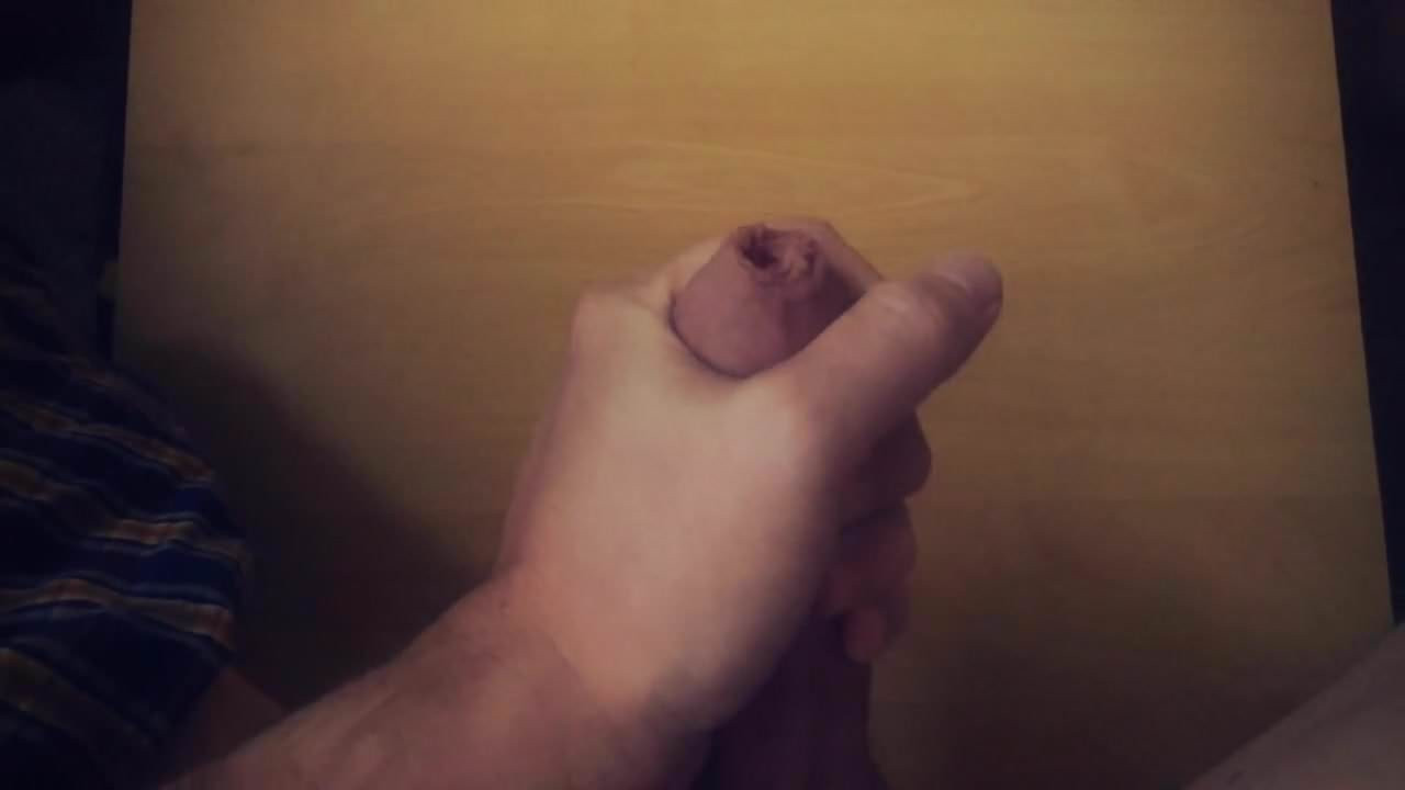 Cumshot - jerking off my uncut cock