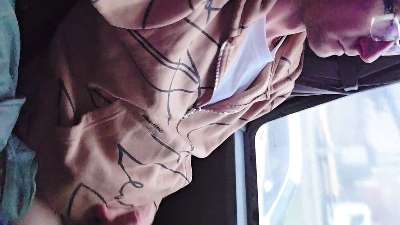 Risky wank on bus