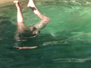Boy swimming NUDE and having fun