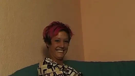 Big black dildo in her pussy