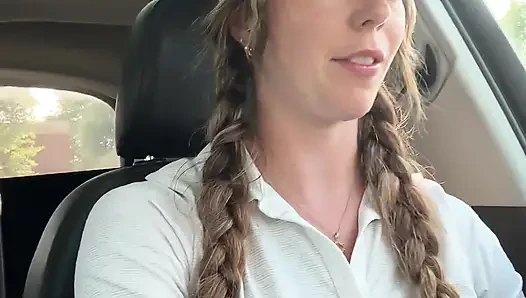 Auf dem weg zum golf, aber ich brauche zuerst einen Kaffee und orgasmus