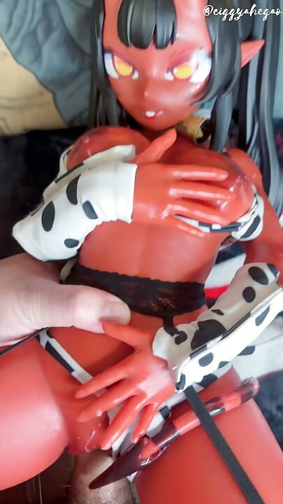Cowkini Meruccubus Milk Day Breeding & Feeding - Fuck & Cumshot! 65cm Mini Hentai Succubus Sex Doll