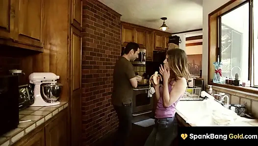 SPANKBANG GOLD - Horny Kristen Scott Sneaks Onto Stepdad's Big Cock for Forbidden Ride