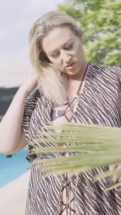 At the Pool Chubby Blonde Shows off Her Horny Big Tits