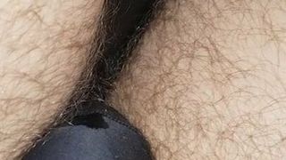 Cumming handfree in my thongs while fucking my ass with dild