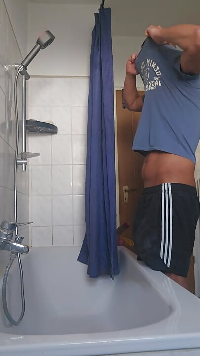 In the shower with 2 monster