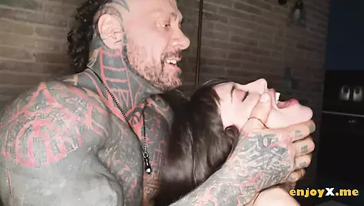 Inked guy ravages super-hot inked brunette in insane XXX porno!