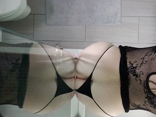 Riding cock in my new lingerie