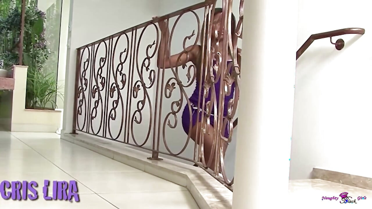 Ebony Hottie with Long Legs Teases Her Pussy with a Sex Toy Before Getting Drilled.