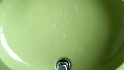 simple cum in bathroom