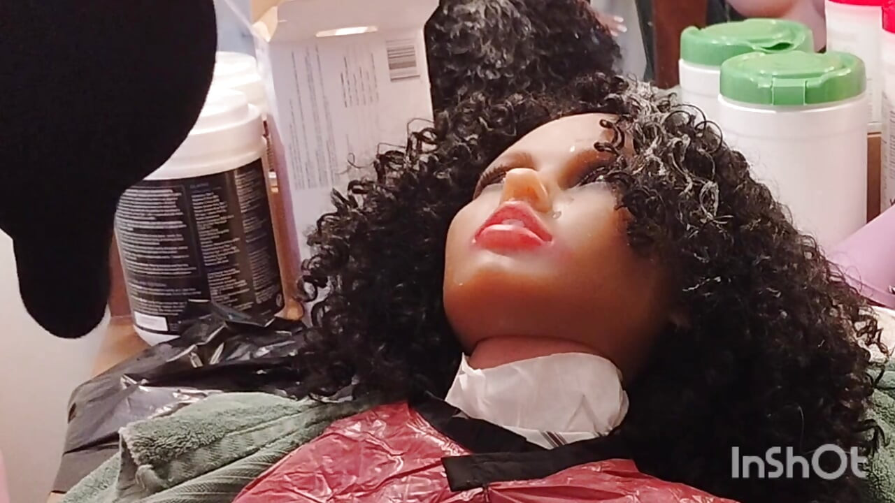 Ebony sex slave filthy curls cut by owner