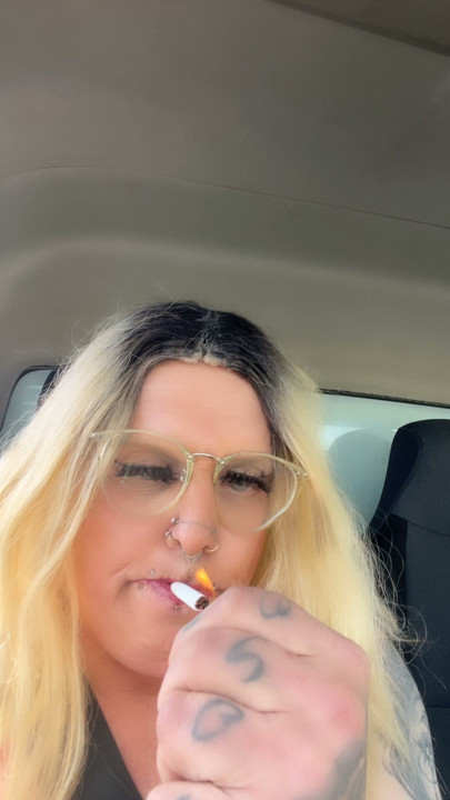 Ts Stefanie , driving and smoking