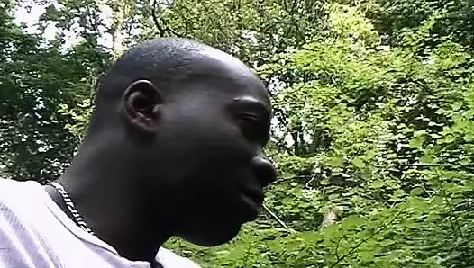 A stunning French runner gets assfucked in the woods by two dudes