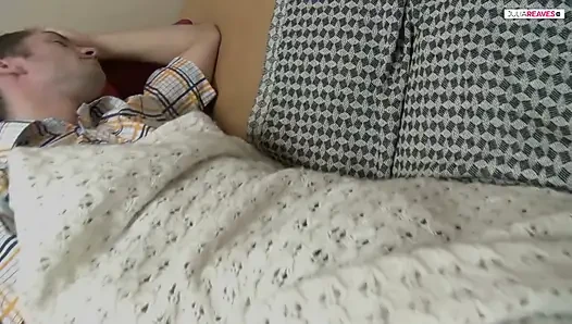 Slim teen rides his thick cock anally
