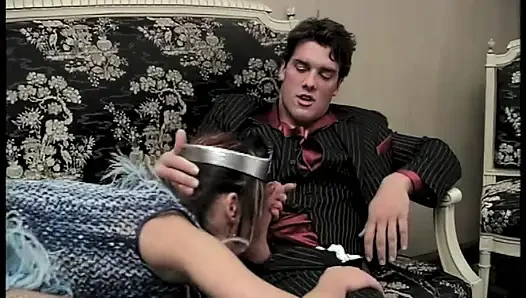 On the Couch She Takes Him in All the Holes