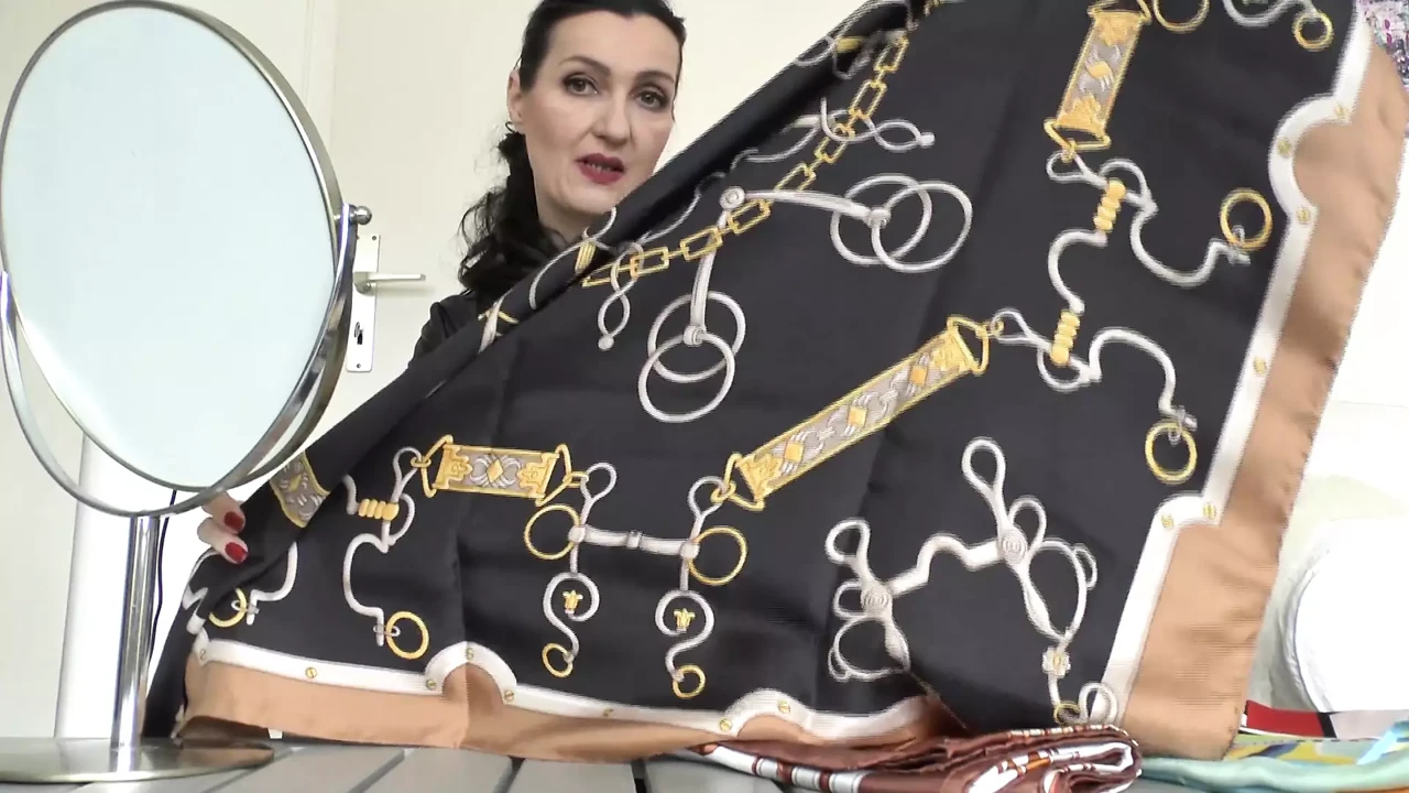 Silk Headscarves and Cloth Masks Fitting - You're on Jerk-off Duty!