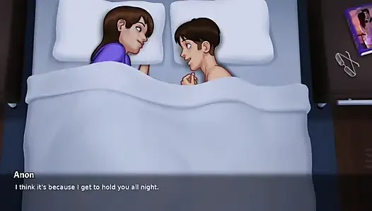 Stepmom and stepson making love under the covers - Summertime Saga