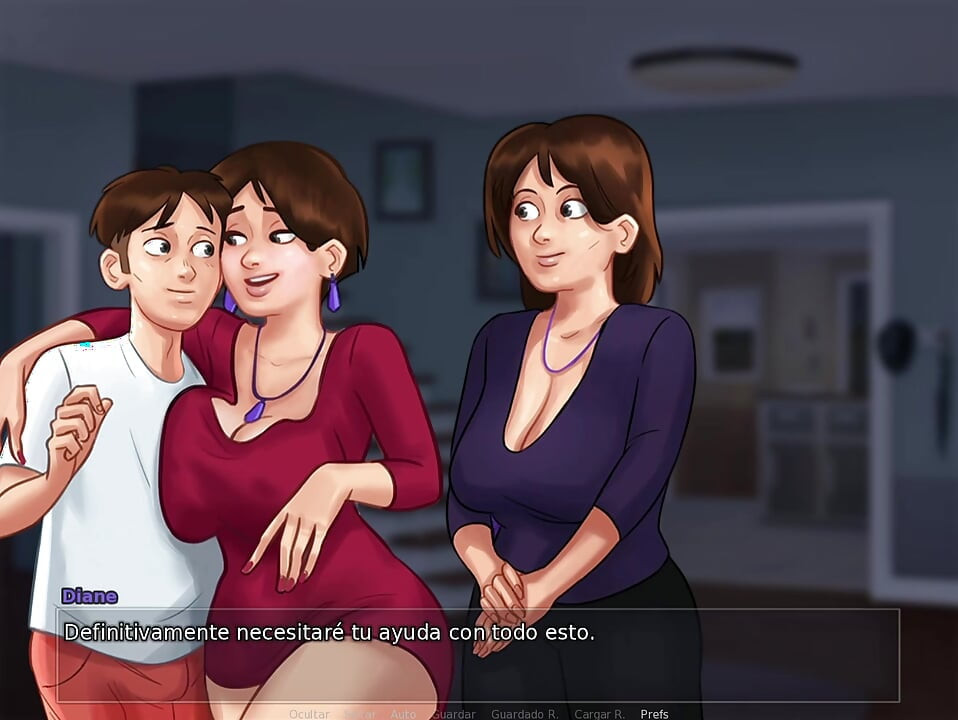 Aunt-in-law at Family Dinner Ends Up Tempting Landlady's Stepson - Summertime Saga