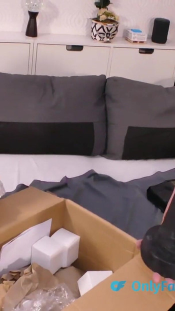 Emotional moment from "Unboxing my new strap on harness and silicone dildos"