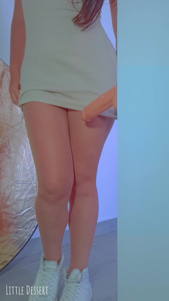 Jaw-dropping moment from "College Desi with a sexy Dress and sneakers Playing with Glass Dildo"