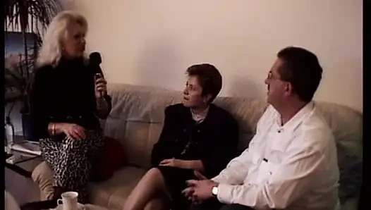 Horny German sluts sharing dick in a hot threesome