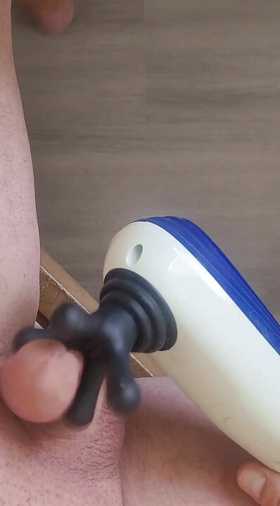 Massager massaging my cock