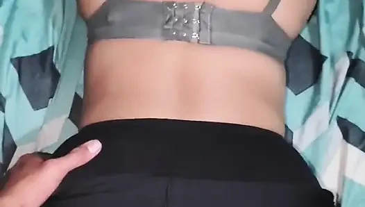 A busty Asian auntie is having a great time getting fuck hard, with the guy pulling out to cum because of the fear of pregnancy