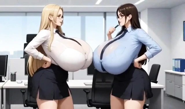 Funny Huge Boobs Office, Ai Animation